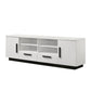 Sda 71 Inch TV Media Console, Door Cabinets, Drawers, Black Handles, White By Casagear Home