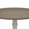 Sane 59 Inch Dining Table, Round Top with Pedestal Base, White, Gray By Casagear Home