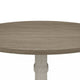 Sane 59 Inch Dining Table Round Top with Pedestal Base White Gray By Casagear Home BM317353