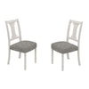 Sane 5pc Dining Table and Chair Set Fiddleback Round Top Gray White By Casagear Home BM317355