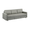 Dele 89 Inch Convertible Sleeper Sofa with Inner Storage, Gray Linen By Casagear Home