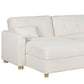 Masy 100 Inch Convertible Sleeper Sectional Sofa with Storage Chaise White By Casagear Home BM317359