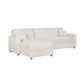 Masy 100 Inch Convertible Sleeper Sectional Sofa with Storage Chaise, White By Casagear Home