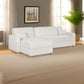 Masy 100 Inch Convertible Sleeper Sectional Sofa with Storage Chaise White By Casagear Home BM317359