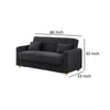 Masy 66 Inch Convertible Sleeper Sectional Loveseat with Storage Black By Casagear Home BM317362