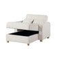 Masy 66 Inch Sleeper Sectional Lounge Chair Storage Chaise White By Casagear Home BM317363