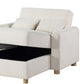 Masy 66 Inch Sleeper Sectional Lounge Chair Storage Chaise White By Casagear Home BM317363