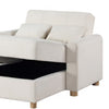 Masy 66 Inch Sleeper Sectional Lounge Chair Storage Chaise White By Casagear Home BM317363