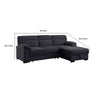 Geni Sleeper Sectional Sofa Right Chaise Dark Gray USB C Port BM317365