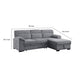 Geni Sleeper Sectional Sofa Right Chaise Light Gray USB C Port