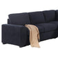 Leni 118 Inch Sleeper Sectional Sofa with Right Facing Chaise Gray Woven By Casagear Home BM317373