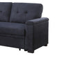 Lusy 85 Inch Reversible Sleeper Sectional Sofa Storage Chaise Dark Gray By Casagear Home BM317374