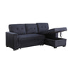 Lusy 85 Inch Reversible Sleeper Sectional Sofa, Storage Chaise, Dark Gray By Casagear Home