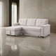 Lusy 85 Inch Reversible Sleeper Sectional Sofa with Storage Chaise, Beige By Casagear Home