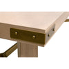 90 Inch Dining Table Rectangular Oak Veneer Top Gold Metal Brackets By Casagear Home BM317377