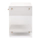 26 Inch Nightstand White Faux Shagreen Resin Drawer Acrylic Panel Legs By Casagear Home BM317378