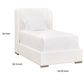 83 Inch Twin Size Bed Wingback Headboard Pearl White Fabric Upholstery By Casagear Home BM317379