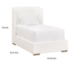 83 Inch Twin Size Bed Wingback Headboard Pearl White Fabric Upholstery By Casagear Home BM317379