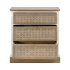 30 Inch Accent Cabinet 3 Brown Basket Woven Drawer Fronts Solid Oak Wood By Casagear Home BM317380