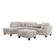 Ega 81 Inch Sectional Sofa Chaise Ottoman Bluetooth Speakers Beige By Casagear Home BM317383