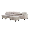 Ega 81 Inch Sectional Sofa Chaise Ottoman Bluetooth Speakers Beige By Casagear Home BM317383