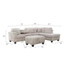 Ega 81 Inch Sectional Sofa with Reversible Chaise Ottoman Beige Corduroy By Casagear Home BM317384