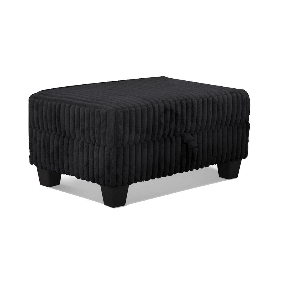 Ega 81 Inch Sectional Sofa Chaise Ottoman Bluetooth Speakers Black By Casagear Home BM317385