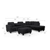 Ega 81 Inch Sectional Sofa Chaise Ottoman Bluetooth Speakers Black By Casagear Home BM317385