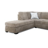 Rosy 77 Inch Sectional Sofa with L Shape Reversible Chaise Beige Chenille By Casagear Home BM317387