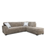 Rosy 77 Inch Sectional Sofa with Reversible Chaise Ottoman Beige Chenille By Casagear Home BM317388