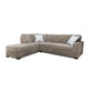 Rosy 77 Inch Sectional Sofa with Reversible Chaise Ottoman Beige Chenille By Casagear Home BM317388