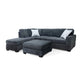 Rosy 77 Inch Sectional Sofa with Reversible Chaise Ottoman Gray Chenille By Casagear Home BM317390