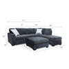 Rosy 77 Inch Sectional Sofa with Reversible Chaise Ottoman Gray Chenille By Casagear Home BM317390