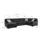 Zia 93 Inch Wide Sectional Sofa with Double Chaise Pillows Black Chenille By Casagear Home BM317393