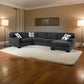 Zia 93 Inch Wide Sectional Sofa with Double Chaise Pillows Black Chenille By Casagear Home BM317393