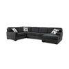 Zia 93 Inch Wide Sectional Sofa with Double Chaise Ottoman Black Chenille By Casagear Home BM317394