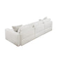 Dexy 84 Inch 3pc Modular Sectional Sofa 2 Pillows Ivory Teddy Fabric By Casagear Home BM317395