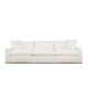 Dexy 84 Inch 3pc Modular Sectional Sofa, 2 Pillows, Ivory Teddy Fabric By Casagear Home