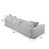 Dexy 84 Inch 3pc Modular Sectional Sofa 2 Pillows Light Gray Teddy Fabric By Casagear Home BM317397