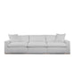 Dexy 84 Inch 3pc Modular Sectional Sofa, 2 Pillows, Light Gray Teddy Fabric By Casagear Home