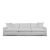 Dexy 84 Inch 3pc Modular Sectional Sofa, 2 Pillows, Light Gray Teddy Fabric By Casagear Home