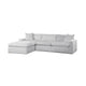 Dexy 119 Inch 4pc Modular L Sectional Sofa Pillows Light Gray Teddy Fabric By Casagear Home BM317398