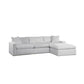 Dexy 119 Inch 4pc Modular L Sectional Sofa, Pillows Light Gray Teddy Fabric By Casagear Home