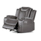 Aile 37 Inch Modern Power Recliner Chair, Gray Faux Leather Upholstery
 By Casagear Home