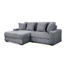 Lsy 2pc Oversize Sectional Sofa Reversible Chaise Gray Jumbo Corduroy By Casagear Home BM317405