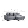 Lsy 2pc Oversize Sectional Sofa Reversible Chaise Gray Jumbo Corduroy By Casagear Home BM317405