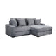 Lsy 2pc Oversize Sectional Sofa, Reversible Chaise, Gray Jumbo Corduroy
 By Casagear Home