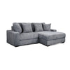 Lsy 2pc Oversize Sectional Sofa, Reversible Chaise, Gray Jumbo Corduroy
 By Casagear Home