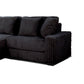 Lsy 2pc Oversize Sectional Sofa Reversible Chaise Black Jumbo Corduroy By Casagear Home BM317407