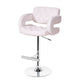 Rina 26-34 Inch Bar Counter Chair Adjustable Swivel White Eco Leather By Casagear Home BM317413